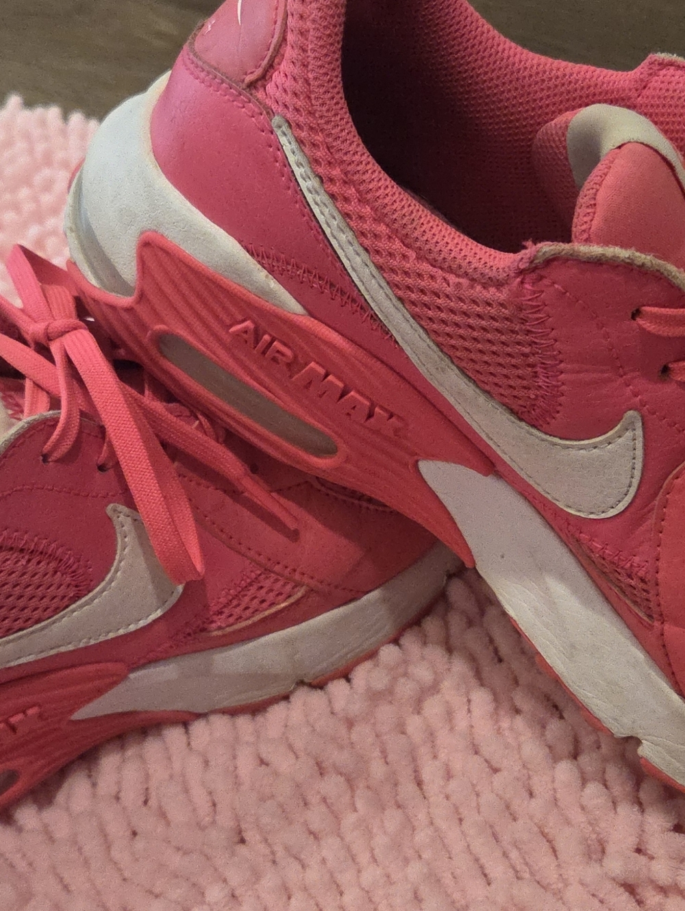 Nike Women's Hot Pink Air Max Athletic Sneakers with White Accents
